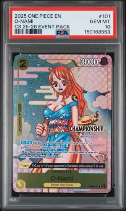 2025 ONE PIECE CHAMP 2025-26 EVENT PACK #101 O-NAMI PSA 10 - Image 1