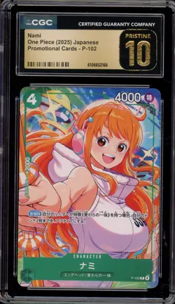 One Piece CCG Nami Japanese Promo Cards P-102 CGC 10 Pristine - Image 1