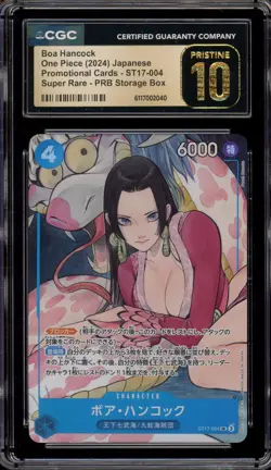 One Piece CCG Boa Hancock PRB Storage Bx. JPN SR Promo ST17-004 CGC 10 Pristine - Image 1