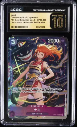 2025 ONE PIECE JPN PC BEST SELECTION VOL.4 UNCOMMON ALT ART NAMI CGC 10 PRISTINE - Image 1