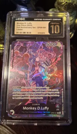 ✨2025 One Piece Promo OP09-061 Luffy 2nd Anniversary English CGC Pristine 10 - Image 1