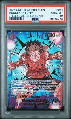 2025 ONE PIECE SPECIAL ALTERNATE ART #061 MONKEY D. LUFFY PSA 10 - Image 1