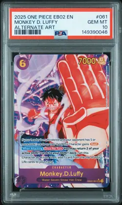 2025 ONE PIECE EB02-EXTRA BOOSTER -ANIME 25TH COLL- #061 MONKEY D. LUFFY PSA 10 - Image 1