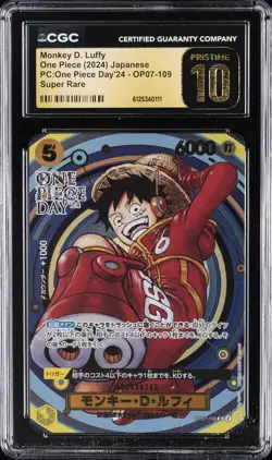 2024 ONE PIECE JPN PC ONE PIECE DAY'24 #OP07-109 MONKEY D. LUFFY CGC 10 PRISTINE - Image 1