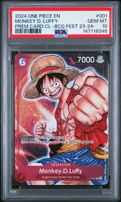 2024 ONE PIECE PRREMIUM CARD COLL BCG FEST '23-'24 #001 MONKEY D. LUFFY PSA 10 - Image 1