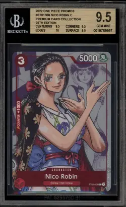 One Piece CCG Nico Robin 25th Premium Card Coll. Promo ST01-008 BGS 9.5 - Image 1