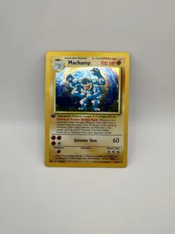 Pokemon Machamp 008/102 1st Edition Holo Card - Image 2