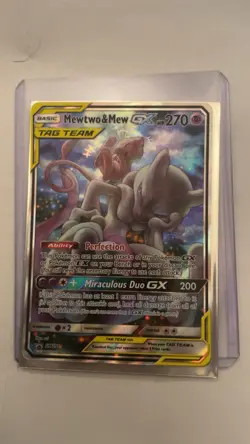 Pokemon Mewtwo & Mew GX TAG TEAM Promo Holo Card SM191 HP 270 - Image 1