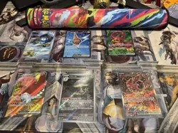 6x Lot Pokemon Cards Full Art Holo + Charizard Phantasmal Flames ETB Mat Rare - Image 2
