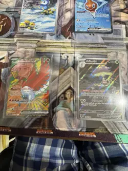 6x Lot Pokemon Cards Full Art Holo + Charizard Phantasmal Flames ETB Mat Rare - Image 3