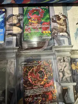 6x Lot Pokemon Cards Full Art Holo + Charizard Phantasmal Flames ETB Mat Rare - Image 4