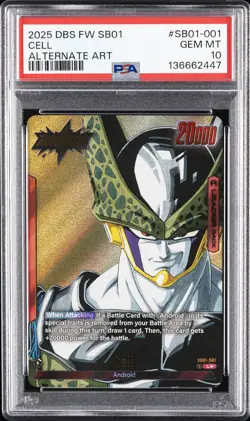 2025 DRAGON BALL SUPER CARD GAME FUSION WORLD MANGA BOOSTER 01 CELL PSA 10 - Image 1