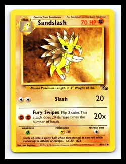 💥 Sandslash Non Holo Foil WOTC Pokemon Card 41/62 Vintage Fossil Set 1999 💥 - Image 1