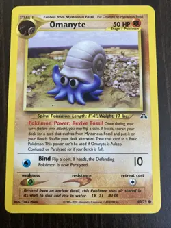Omanyte 60/75 Neo Discovery Rare Vintage Pokemon Card Omanite Omanyt - Image 1