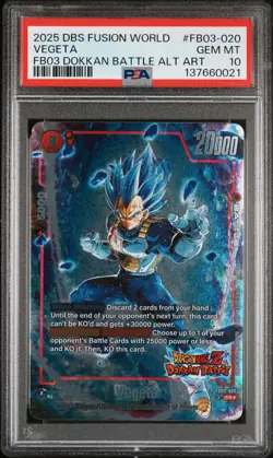 2025 DRAGON BALL SUPER CARD GAME FUSION WORLD NEW ADVENTURE VEGETA PSA 10 - Image 1
