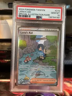 Lana's Aid 219/167 Twilight Masquerade Sir Pokemon TCG Card Graded PSA 10 - Image 1