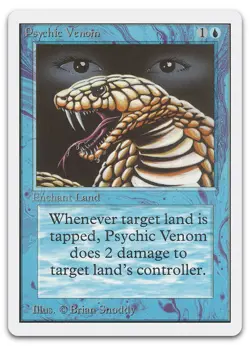 Psychic Venom (LP) Unlimited Edition 2ED Magic MTG - Image 1