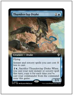 1x Thunderclap Drake, Extended Art, Magic the Gathering MTG NM - Image 1
