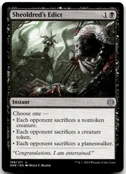 MTG Sheoldred's Edict U Phyrexia: All Will Be One 108 LP - Image 1