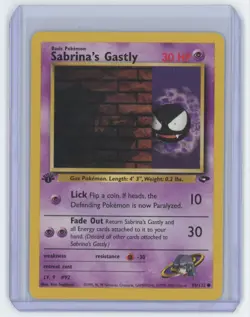 2000 Pokemon Gym Challenge 1st Edition Sabrina Gastly Basic/Common #96 - Image 1