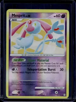 2007 Pokemon Diamond & Pearl Mysterious Treasures Mesprit Reverse Holo #14/123 - Image 1