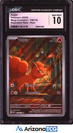 Pokemon 2025 Vulpix 138/132 Holo IR Mega Evolution GEM MINT CGC 10 - Image 1