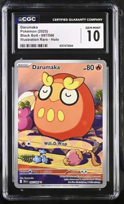 Pokemon English Darumaka 097/086 2025 Black Bolt CGC 10 not PSA - Image 1