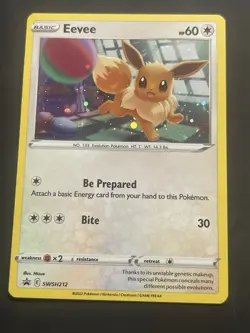 Eevee COSMOS HOLO Black Star PROMO card SWSH212 Sword & Shield Pokemon TCG NM - Image 1