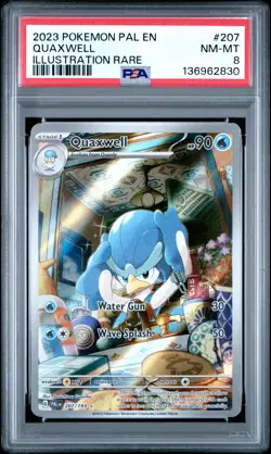 2023 POKEMON PAL EN-PALDEA EVOLVED ILLUSTRATION RARE #207 QUAXWELL PSA 8 - Image 1