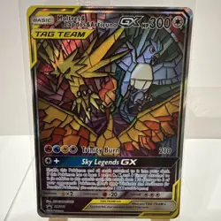Pokemon TCG Moltres Zapdos Articuno GX SM210 Stained Glass Promos Holo Sealed - Image 1