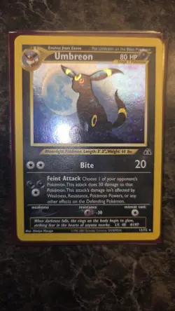 Neo Genesis Umbreon 13/75 Holo Rare! Mp-Lp Pokemon Card 🌑🌑🌑🌑✨🔥 Cool Card! - Image 2
