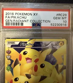 2016 Pokemon Pikachu RC29/RC32 Generations Radiant Collection Holo PSA 10 - Image 3