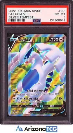 Pokemon 2022 Lugia V 185/195 Full Art Silver Tempest PSA 8 - Image 1