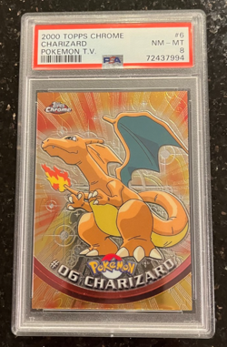 2000 Topps Chrome Pokemon TV Charizard #6 PSA 8 - Image 1