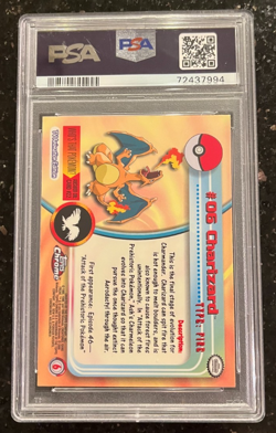 2000 Topps Chrome Pokemon TV Charizard #6 PSA 8 - Image 2