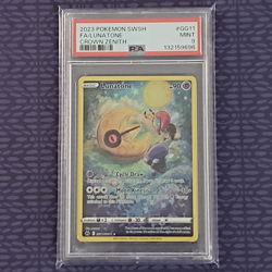 Pokemon PSA 9 Lunatone #GG11 Full Art Crown Zenith Galarian Gallery 2023 English - Image 1