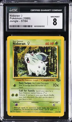 1999 POKEMON JUNGLE #57/64 NIDORAN CGC 8 - Image 1