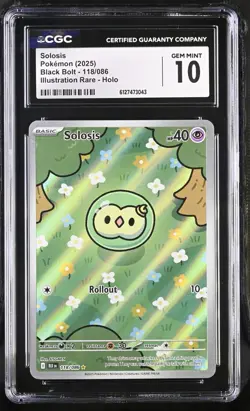 Pokemon English Solosis 118/086 2025 Black Bolt CGC 10 not PSA - Image 1