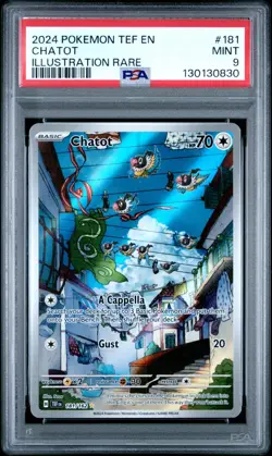 2024 POKEMON TEF EN-TEMPORAL FORCES ILLUSTRATION RARE #181 CHATOT PSA 9 - Image 1