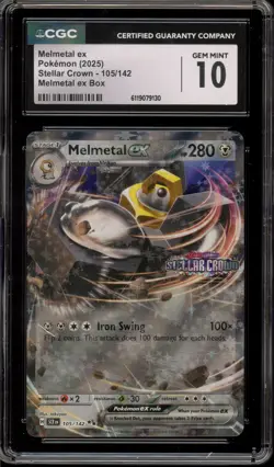 Pokemon Melmetal ex Stellar Crown Melmetal ex Bx. Holo Promo #105 CGC 10 - Image 1