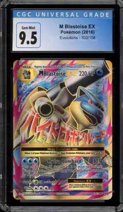 Pokemon M Blastoise EX XY Evolutions Full Art #102 CGC 9.5 - Image 1