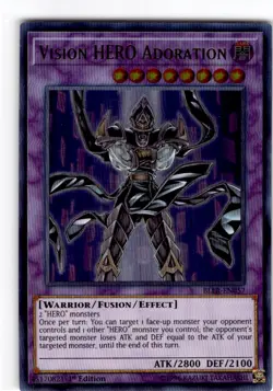 Yu-Gi-Oh 1st edition Vision HERO Adoration Ultra Rare #BLLR-EN057 - Image 1