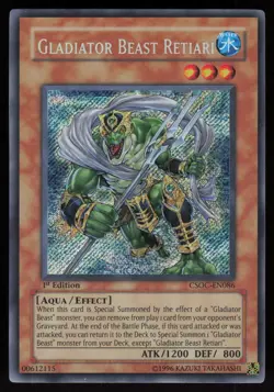 Gladiator Beast Retiari CSOC-EN086 Secret Rare 1st Edition Yu-Gi-Oh - Image 1