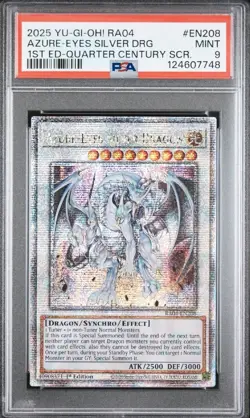 Azure-Eyes Silver Dragon RA04-EN208 1st Edition QCSR Yugioh PSA 9 - Image 1