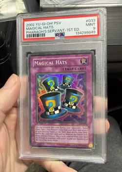 2002 YU-GI-OH! Magical Hats PSV-033 PSA 9 1st Edition Super Rare - Image 1