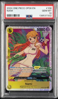 2024 ONE PIECE OP08-TWO LEGENDS #106 NAMI PSA 10 - Image 1