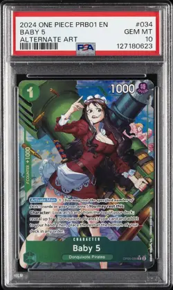 2024 ONE PIECE PRB01-PREM BOOSTER -ONE PIECE CARD THE BEST- #034 BABY 5 PSA 10 - Image 1