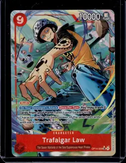 2023 One Piece Card Trafalgar Law Holo OP04-009 Super Rare Alternate Art - Image 1