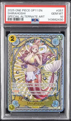 2025 ONE PIECE OP11 FIST OF DIVINE SPEED SPEED SPECIAL ALT ART SHIRAHOSHI PSA 10 - Image 1