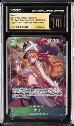 2023 ONE PIECE JPN SUPER RARE ALT ART #OP02-036 NAMI CGC 10 PRISTINE - Image 1